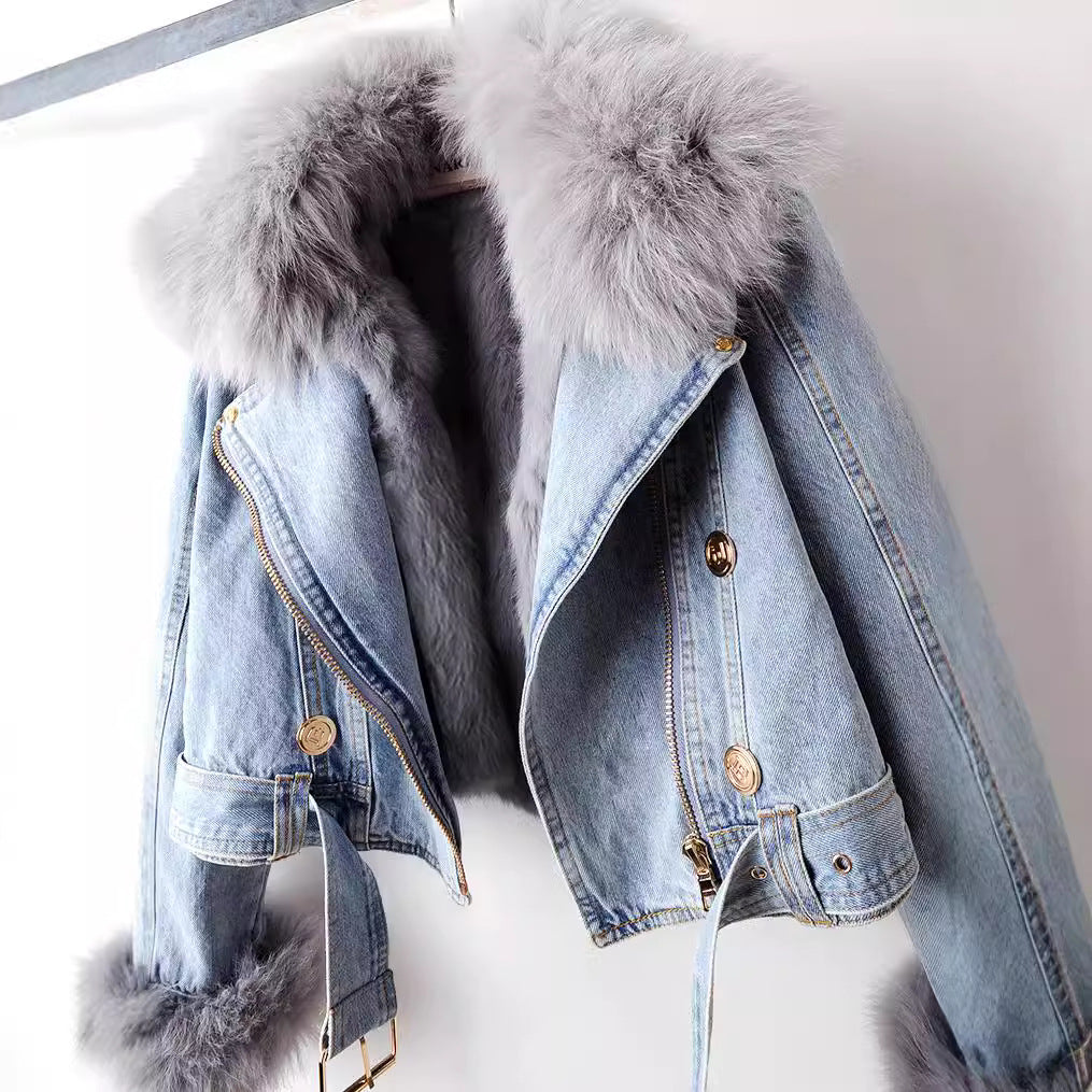 Nora | Fur-Lined Denim Jacket